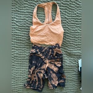 Aerie black and orange workout set